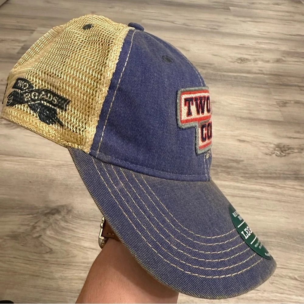 Legacy Two Conn Easy Ale Trucker Hat Blue Tan Mesh Snapback OS